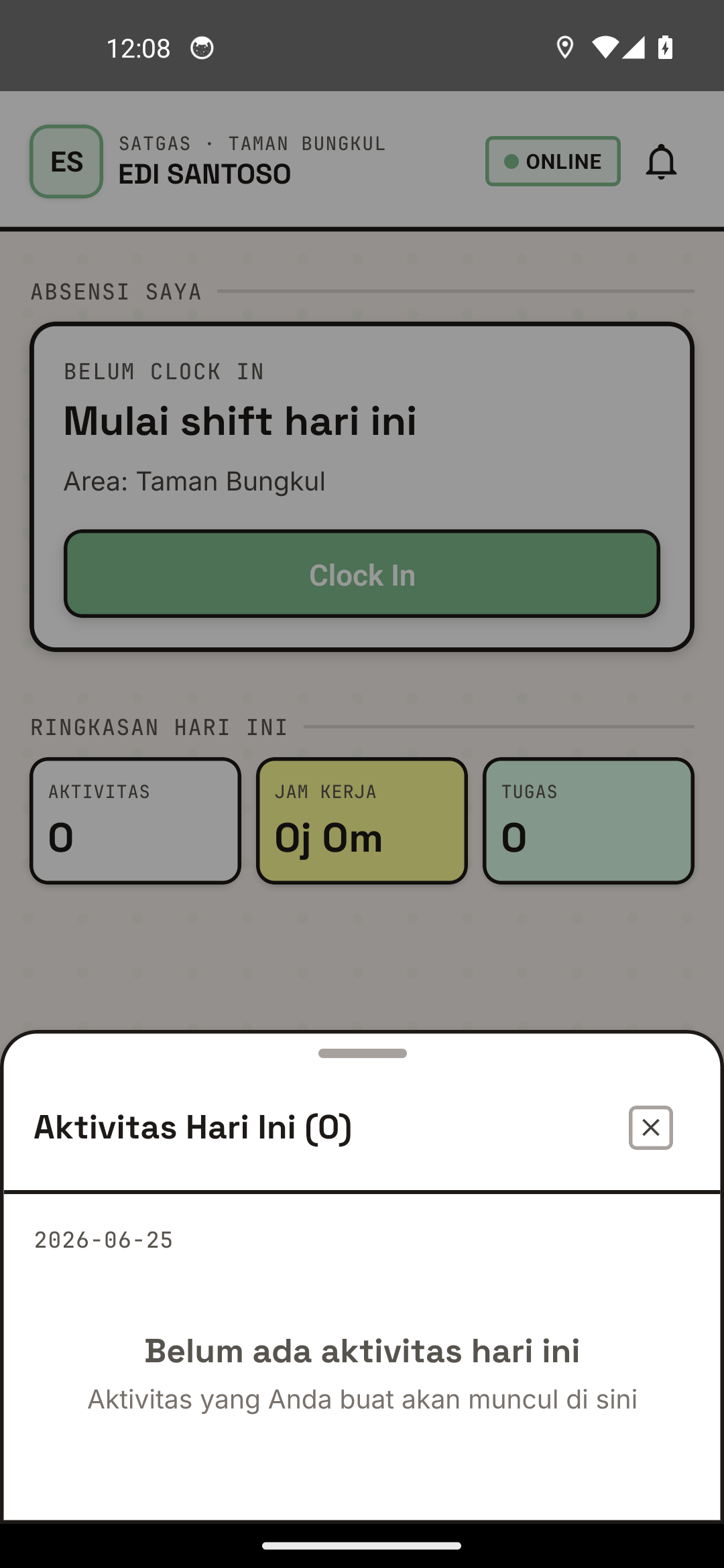 Layar buat laporan